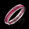 22ctw Invisible Setting Princess Cut Ruby Bangle Bracelet