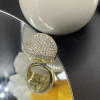 Paved White Sapphire Curved Bold Cocktail Ring