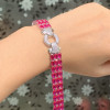 33ctw Ruby Three Row Bracelet