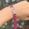 33ctw Ruby Three Row Bracelet