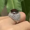 16ct Cushion Cut Ruby Bold Cocktail Ring
