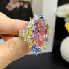 11ct Halo Marquise Cut Pink Sapphire Cocktail Ring