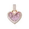 Halo Invisable Set Pink Sapphire Heart Necklace