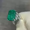 15ct Art Deco Colombian Emerald Engagement Ring 