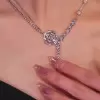 Flower Design White Sapphire Necklace