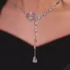 Flower Design White Sapphire Necklace
