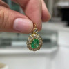 Vintage Style Oval Cut Emerald Drop Earrings in Gold