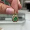 Vintage Style Oval Cut Emerald Drop Earrings in Gold