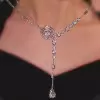 Flower Design White Sapphire Necklace