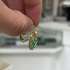 Vintage Style Oval Cut Emerald Drop Earrings in Gold