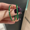 7.8ctw Round Cut Emerald Hoop Earrings in Gold
