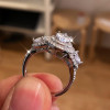 Pear Cut White Sapphire Engagement Ring