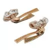 9ctw White and Black Sapphire Paved Bow Earrings