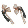 9ctw White and Black Sapphire Paved Bow Earrings