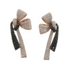 9ctw White and Black Sapphire Paved Bow Earrings
