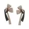 9ctw White and Black Sapphire Paved Bow Earrings
