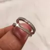 Round Cut White Sapphire Double Eternity Band