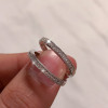 Round Cut White Sapphire Double Eternity Band
