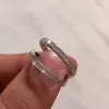 Round Cut White Sapphire Double Eternity Band