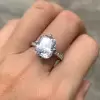 3.5ct Cushion Cut White Sapphire Engagement Ring