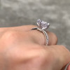 3.5ct Cushion Cut White Sapphire Engagement Ring