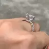 3.5ct Cushion Cut White Sapphire Engagement Ring