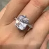 3.5ct Cushion Cut White Sapphire Engagement Ring