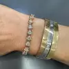 12ctw Round Cut White Sapphire Scalloped Butterfly Bracelet