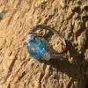 5ct Oval Cut Aquamarine Three Stone Engagement Ring