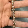12ctw Round Cut White Sapphire Scalloped Butterfly Bracelet