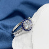 Round Cut White Sapphire Engagement Ring