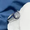 Round Cut White Sapphire Engagement Ring