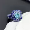 Fuchsia and Pink Sapphire Allover Paved Ring
