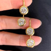 8ctw Round Cut White Sapphire Drop Earrings