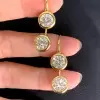 8ctw Round Cut White Sapphire Drop Earrings