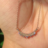 Round Cut White Sapphire Crown Necklace in Gold