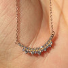Round Cut White Sapphire Crown Necklace in Gold