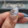 5ct Cushion Cut White Sapphire Ring In Gold