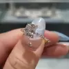 5ct Cushion Cut White Sapphire Ring In Gold