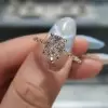 5ct Cushion Cut White Sapphire Ring In Gold