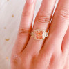 Handmade 3 CT Cushion Cut Champagne Sterling Silver Ring