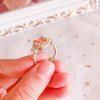 Handmade 3 CT Cushion Cut Champagne Sterling Silver Ring