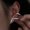 Round Cut White Sapphire Snake Stud Earrings Climbers