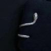 Round Cut White Sapphire Snake Stud Earrings Climbers