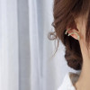 Round Cut White Sapphire Snake Stud Earrings Climbers