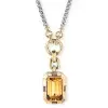 Emerald Cut Champagne Sapphire Necklace Pendant