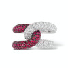Paved White Black Sapphire Bold Knot Unisex Ring