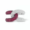 Paved White Black Sapphire Bold Knot Unisex Ring