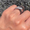 Paved White Black Sapphire Bold Knot Unisex Ring