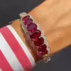 25ctw Ruby Bangle With Claps Buckle Closure
